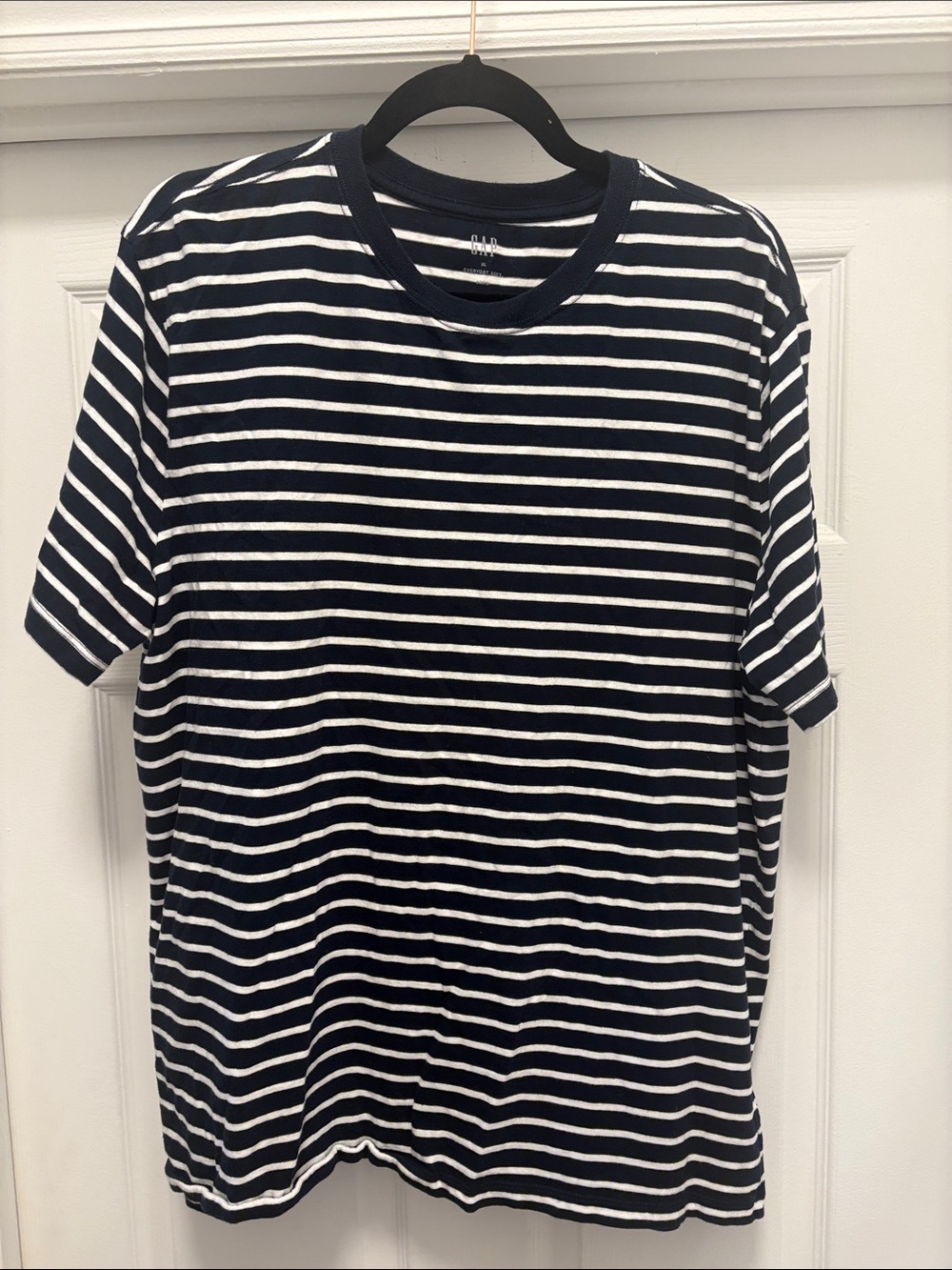 GAP Navy and White Horizontal Stripe Short Sleeve Tee